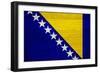 Bosnia And Hercegovina Flag Design with Wood Patterning - Flags of the World Series-Philippe Hugonnard-Framed Premium Giclee Print