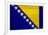 Bosnia And Hercegovina Flag Design with Wood Patterning - Flags of the World Series-Philippe Hugonnard-Framed Art Print