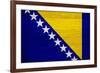 Bosnia And Hercegovina Flag Design with Wood Patterning - Flags of the World Series-Philippe Hugonnard-Framed Art Print