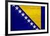 Bosnia And Hercegovina Flag Design with Wood Patterning - Flags of the World Series-Philippe Hugonnard-Framed Art Print