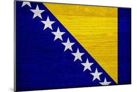 Bosnia And Hercegovina Flag Design with Wood Patterning - Flags of the World Series-Philippe Hugonnard-Mounted Art Print