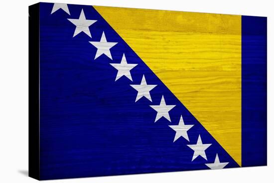 Bosnia And Hercegovina Flag Design with Wood Patterning - Flags of the World Series-Philippe Hugonnard-Stretched Canvas