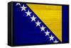 Bosnia And Hercegovina Flag Design with Wood Patterning - Flags of the World Series-Philippe Hugonnard-Framed Stretched Canvas