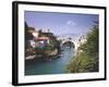 Bosnia Hercegovina, Mostar, Cityscape, Stone Bridge, Neretva-Thonig-Framed Photographic Print