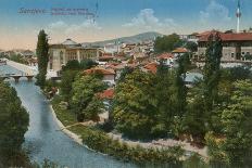 Sarajevo - View to the North of the City. Postcard Sent in 1913-Bosnian Photographer-Stretched Canvas