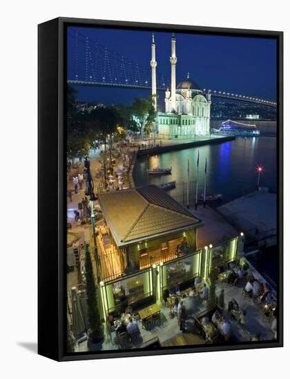 Bosphoros River Bridge and Ortakoy Camii Mosque, Ortakoy District, Istanbul, Turkey-Gavin Hellier-Framed Stretched Canvas