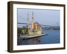Bosphorous Bridge and Ortakoy Camii Mosque in the Trendy Ortakoy District, Istanbul, Turkey-Gavin Hellier-Framed Photographic Print