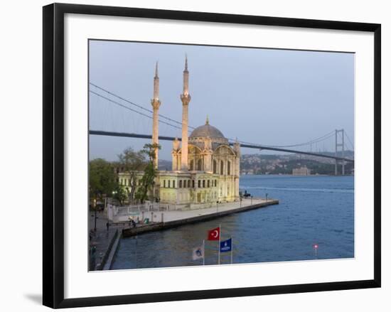 Bosphorous Bridge and Ortakoy Camii Mosque in the Trendy Ortakoy District, Istanbul, Turkey-Gavin Hellier-Framed Photographic Print