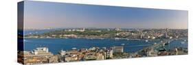 Bosphorus and Golden Horn Panorama from Galata Tower, Istanbul, Turkey-Michele Falzone-Stretched Canvas