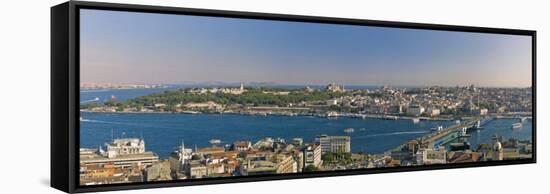 Bosphorus and Golden Horn Panorama from Galata Tower, Istanbul, Turkey-Michele Falzone-Framed Stretched Canvas