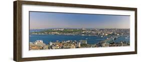 Bosphorus and Golden Horn Panorama from Galata Tower, Istanbul, Turkey-Michele Falzone-Framed Photographic Print