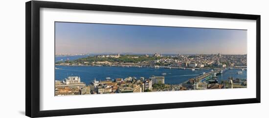 Bosphorus and Golden Horn Panorama from Galata Tower, Istanbul, Turkey-Michele Falzone-Framed Photographic Print