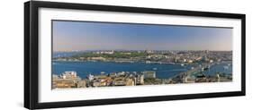 Bosphorus and Golden Horn Panorama from Galata Tower, Istanbul, Turkey-Michele Falzone-Framed Photographic Print