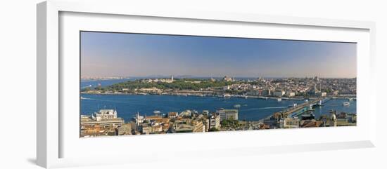 Bosphorus and Golden Horn Panorama from Galata Tower, Istanbul, Turkey-Michele Falzone-Framed Photographic Print