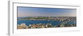 Bosphorus and Golden Horn Panorama from Galata Tower, Istanbul, Turkey-Michele Falzone-Framed Photographic Print