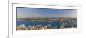 Bosphorus and Golden Horn Panorama from Galata Tower, Istanbul, Turkey-Michele Falzone-Framed Photographic Print