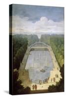 Bosquet De L'Île Royale and Bassin Du Miroir in the Gardens of Versailles-Etienne Allegrain-Stretched Canvas