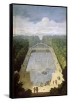 Bosquet De L'Île Royale and Bassin Du Miroir in the Gardens of Versailles-Etienne Allegrain-Framed Stretched Canvas