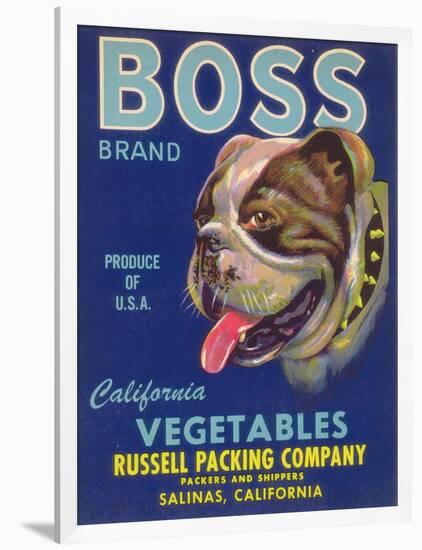 Boss Vegetable Label - Salinas, CA-Lantern Press-Framed Art Print