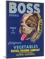 Boss Vegetable Label - Salinas, CA-Lantern Press-Mounted Art Print