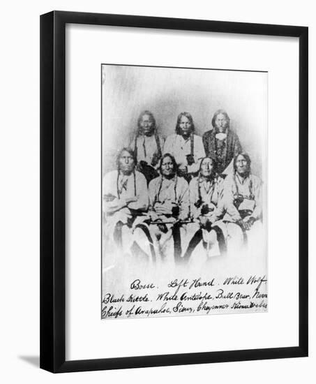 Bosse, Left Hand, White Wolf, Black Kettle, White Antelope, Bull Bear, Neva: Chiefs of Arapahoe,…-null-Framed Photographic Print