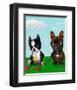 Boston and Frenchie-Brian Rubenacker-Framed Art Print