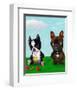 Boston and Frenchie-Brian Rubenacker-Framed Art Print