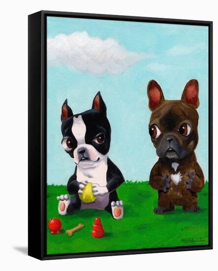 Boston and Frenchie-Brian Rubenacker-Framed Stretched Canvas