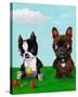 Boston and Frenchie-Brian Rubenacker-Stretched Canvas