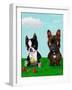 Boston and Frenchie-Brian Rubenacker-Framed Art Print