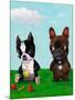 Boston and Frenchie-Brian Rubenacker-Mounted Art Print