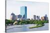Boston Back Bay with Sailing Boat and Urban Building City Skyline in the Morning.-Songquan Deng-Stretched Canvas