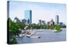 Boston Back Bay with Sailing Boat and Urban Building City Skyline in the Morning.-Songquan Deng-Stretched Canvas