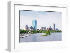 Boston Back Bay with Sailing Boat and Urban Building City Skyline in the Morning.-Songquan Deng-Framed Photographic Print