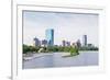 Boston Back Bay with Sailing Boat and Urban Building City Skyline in the Morning.-Songquan Deng-Framed Photographic Print