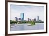 Boston Back Bay with Sailing Boat and Urban Building City Skyline in the Morning.-Songquan Deng-Framed Photographic Print