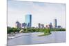 Boston Back Bay with Sailing Boat and Urban Building City Skyline in the Morning.-Songquan Deng-Mounted Photographic Print