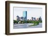 Boston Back Bay with Sailing Boat and Urban Building City Skyline in the Morning.-Songquan Deng-Framed Photographic Print