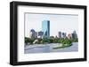 Boston Back Bay with Sailing Boat and Urban Building City Skyline in the Morning.-Songquan Deng-Framed Photographic Print