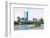 Boston Back Bay with Sailing Boat and Urban Building City Skyline in the Morning.-Songquan Deng-Framed Photographic Print