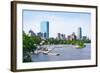 Boston Back Bay with Sailing Boat and Urban Building City Skyline in the Morning.-Songquan Deng-Framed Photographic Print