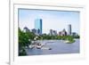 Boston Back Bay with Sailing Boat and Urban Building City Skyline in the Morning.-Songquan Deng-Framed Photographic Print