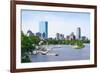 Boston Back Bay with Sailing Boat and Urban Building City Skyline in the Morning.-Songquan Deng-Framed Photographic Print