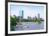 Boston Back Bay with Sailing Boat and Urban Building City Skyline in the Morning.-Songquan Deng-Framed Photographic Print