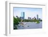 Boston Back Bay with Sailing Boat and Urban Building City Skyline in the Morning.-Songquan Deng-Framed Photographic Print