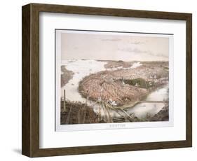 Boston - Bird's Eye View from the North-null-Framed Giclee Print