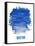 Boston Brush Stroke Skyline - Blue-NaxArt-Framed Stretched Canvas