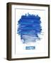 Boston Brush Stroke Skyline - Blue-NaxArt-Framed Art Print