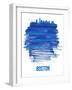 Boston Brush Stroke Skyline - Blue-NaxArt-Framed Art Print