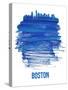 Boston Brush Stroke Skyline - Blue-NaxArt-Stretched Canvas